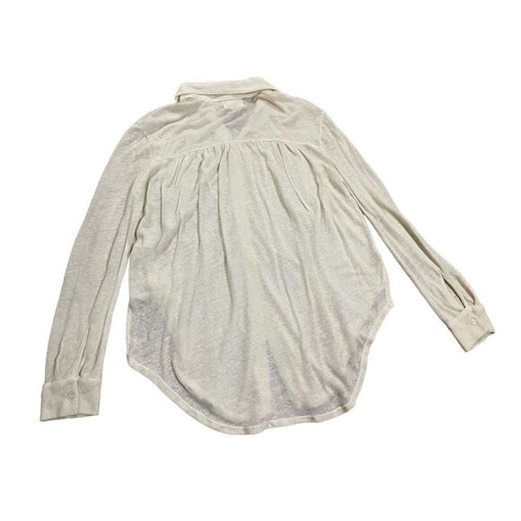 Anthropologie t.la sheer ivory long sleeve collar blouse size small NWT - Picture 2 of 9